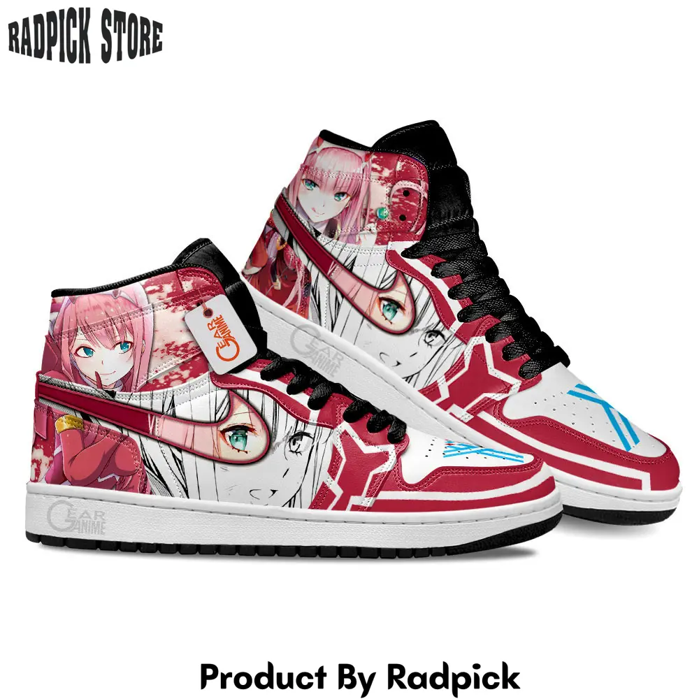 Zero two air jordan high top sneakers code002 anime franxx  rp0401688